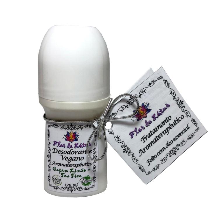 desodorante natural com óleo essencial de capim imão ou lemongrass e tea tree ou melaleuca