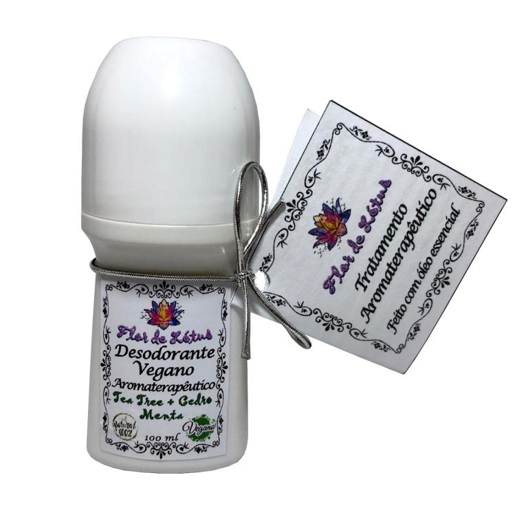 desodorante natural com óleo essencial de cedro menta piperita ou hortelã pimenta e tea tree ou melaleuca
