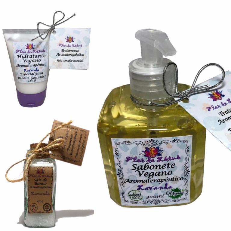 Kit Especial para Gestantes natural vegano artesanal com Óleo Essencial de Lavanda para aromaterapia